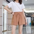 thumbnail image 5 of Women Summer Shorts Korean Wide Leg Pants Flower Bud High Waist Casual Pants, 5 of 11