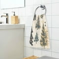 thumbnail image 3 of Yayeee 100% Cotton Hand Towels for Bathroom 16" x 28" Soft Absorbent Kitchen Towel, Beige Christmas Trees, 3 of 7