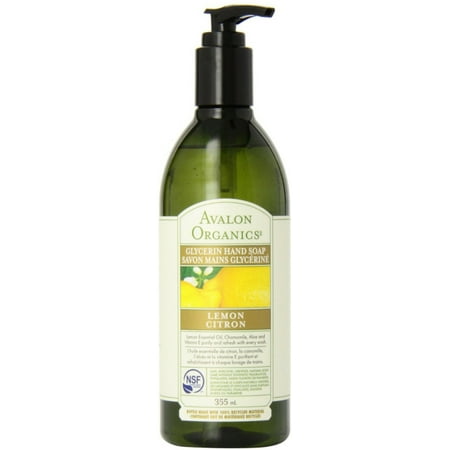 Avalon Organics Glycerin Hand Soap, Lemon 12 oz (Pack of 4)