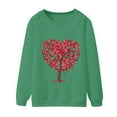 thumbnail image 4 of WTXUE Women's Heart Sweatshirt Love Heart Graphic Print Long Sleeve Crewneck Shirts Heart Pullover Sweatshirts Athletic Sweatshirts Loose Fit Sweatshirts for Women Valentines Day Outfit Green L, 4 of 4
