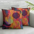thumbnail image 3 of Nawypu  Color Throw Pillow Cover Abstract Purple Pink Red Orange Golden Blue Chaotic Waves Colorful Rainbow Square Pillow Case Cushion Cover for Home Car Decorative., 3 of 5