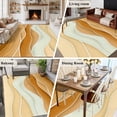 thumbnail image 5 of 6'x9' Area Rugs, Yellow Brown Indoor Outdoor Area Rug for Living Room Bedroom, Gradient Wave Stripes Modern Geometric Washable Bathroom Rugs Kitchen Floor Carpet Mats Home Decor Aesthetic, 5 of 8