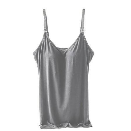 Womens Maternity Tank Tops  Nursing Tank Tops Built-in Shelf Bra Breastfeeding Cami Top Nursing Cami for Breastfeeding