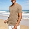 thumbnail image 5 of Aofany Summer T Shirt Men Solid Color Short Sleeve T-Shirts Casual V-Neck Big and Tall Mens Pullover Shirts, 5 of 6
