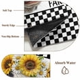 thumbnail image 3 of Farmhouse Cows Round Rug 4ft Washable Circle Entryway Rugs Non Slip Sunflower Daisy White Black Plaid Area Rug Indoor Floor Carpet for Bedroom Kitchen Living Room Home Office Dining Room Nursery, 3 of 8