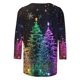 thumbnail image 4 of Camisetas de Navidad para Mujeres, 3/4 Manga Cuello Redondo Blusa con Estampado de Vacaciones, Top de Moda Casual, 4 of 9