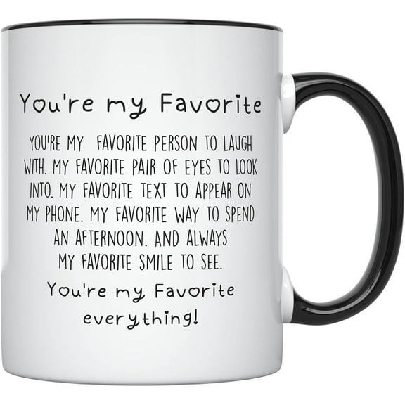 YouNique Designs Boyfriend Mug - 11 Oz, I Love You Coffee Mug Gifts for Him & Her, Sentimental Gifts for Boyfriend or Girlfriend (Black Handle)