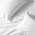 thumbnail image 1 of Royal Tradition Solid 300-Thread-Count, 100-Percent Cotton Percale Twin Extra Long XL Size Sheet Set, White, 1 of 3