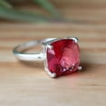 thumbnail image 3 of Ruby Gemstone Ring, 925 Silver Ring, Prong Setting Ring, Square Cut Gemstone, Statement Ring, Minimalist Ring, Pretty Ring, Unisex Jewelry, 3 of 6