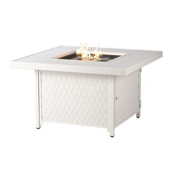 Aluminum 42-in Square Propane Fire Table with Beads, Covers and Lid
