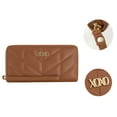thumbnail image 4 of XOXO Women’s Cognac Vegan Leather Quilted Single Zip Wallet Clutch withWristlet, 4 of 5