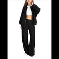 thumbnail image 2 of Conjunto de 2 Piezas para Mujer: Sudadera Informal de Larga con Cremallera y Pantalones Deportivos de Pierna Negro XXL, 2 of 10