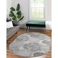 thumbnail image 3 of Unique Loom Aberdeen Collection Area Rug - Chatsworth (4' x 6' Oval Gray/Beige), 3 of 5
