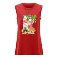thumbnail image 4 of Puliio Women's Tank Tops Merry Christmas Print Crewneck Vest Top Loose Fit Summer Sleeveless Camisole Tops, 4 of 5