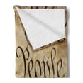 thumbnail image 2 of United States Soft Flannel Fleece Throw Blanket, Vintage Constitution Text of America National Glory 4th of July Image, Cozy Plush for Indoor and Outdoor Use, 60" x 80", Pale Brown, by Ambesonne, 2 of 5