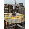 thumbnail image 2 of Outdoor Tablecloths with Umbrella Hole & Zipper, Yellow Sunflowers Round Tablecloths 60 Inch, Elegant Pastoral Floral Daisy Bees Waterproof Table Cloth, Patio/Pool/Picnic Table Covers, 2 of 8