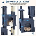 thumbnail image 2 of Heavy Duty 61" Multi-Level Cat Tree Tower for Large Indoor Cats & Maine Coons, Modern Design, Robust Natural Sisal Scratching Posts, Stable Playground with Interactive Toys - Blue, 2 of 9