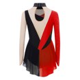 thumbnail image 4 of TSSOE Figure Ice Skating Dress for Girls Long Sleeve Skirted Leotard Sparkly Ballet Dance Dress for Performance Red 8, 4 of 5