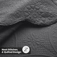 thumbnail image 3 of IR Imperial Rooms 2Pc-Embossed Bedspread Microfiber Soft Floral Vintage Quilt Set Lightweight Twin Charcoal, 3 of 12