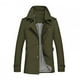 thumbnail image 2 of L;Army Green Abrigo para hombre Color sólido Cuello vuelto Chaqueta de un solo pecho Cortavientos Casual Business Trench Outwear para otoño invierno, 2 of 5