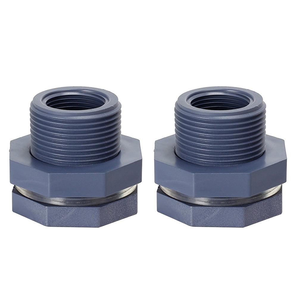 Outus 2 Pcs PVC Bulkhead Fitting with Plugs,3/4 Inch+4 mm Thick Silicon Seal Gas 
