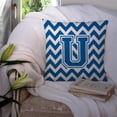 thumbnail image 3 of Carolines Treasures CJ1056-UPW1414 Letter U Chevron Blue & White Fabric Decorative Pillow, 3 of 4