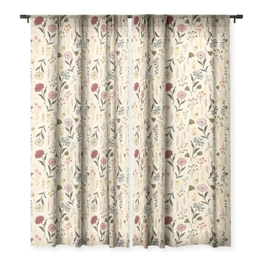 Society6 Avenie Cottage Garden IV Single Panel Sheer Window Curtain 50" x 120"