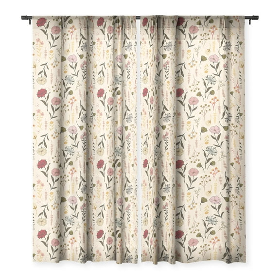Society6 Avenie Cottage Garden IV Single Panel Sheer Window Curtain 50" x 84"