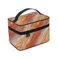 thumbnail image 4 of Handbag Travel Bag Cosmetic Bag 9×6.3×6.7in Multi-Function Bag Large Capacity For Camping Travel Family Travel Orangered Marble_3, 4 of 6