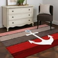 thumbnail image 5 of Nautical Anchor Area Rug 4x6 Washable Rug Non Slip Red Brown Retro Gradient Wooden Grain Large Area Rug Indoor Floor Carpet for Entryway Bedroom Kitchen Living Room Home Office Dining Room Nursery, 5 of 8