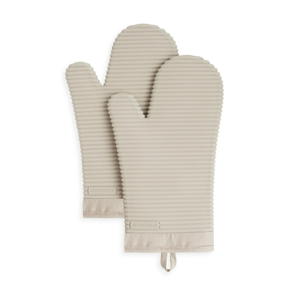 KitchenAid Ribbed Soft Silicone Oven Mitt Set, Set of 2