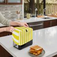 thumbnail image 6 of Toaster Cover 4 Slice, Yellow Striped Dustproof Bakeware Oven Protector with Top Hook, Modern Farmhouse Yellow White Stripes Waterproof Small Kitchen Appliance Toasters Dust Cover, 12"x11"x8", 6 of 7