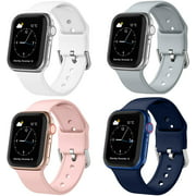 Compatible apple watch band iWatch band 44mm 42mm 40mm 38mm, Soft Silicone Sport Wristbands Replacement Strap