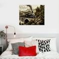 thumbnail image 4 of Nawypu Vintage Steam Train Picture on Stretched Canvas Wall Art Décor, Ready to Hang!, 4 of 4