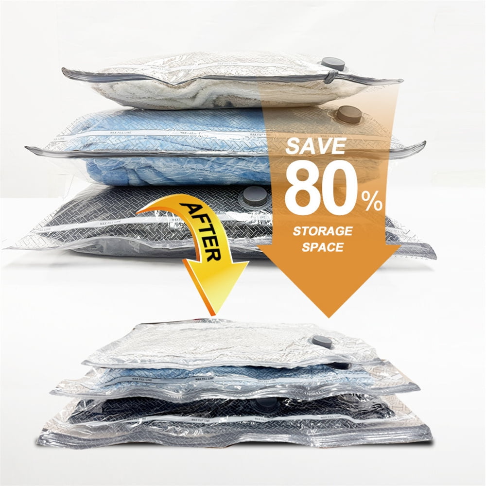 WAYCOM Vacuum Storage Space Saver Bags with Cordless Electric Pump, 15 Pack Travel Compression Bags for Clothes, Comforters