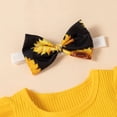 thumbnail image 6 of LMTODLFG Baby Boy Clothes Girls Clothes T Shirt Tops Floral Suspender Shorts Ruffle Sleeve Outfits Headband Set Spring Summer 0-18 Months 12 Month Girl Clothes Yellow 12-18 Months, 6 of 9
