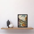 thumbnail image 2 of Meadow River Multicoloured Landscape Illustration Artwork Framed Wall Art Print A4, 2 of 4