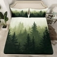 thumbnail image 2 of Homewish Pine Tree Bed Sheets,Tropical Botanical King Sheets,Deep Green Sheet Set For Men Women,Microfiber Bedroom Decor,4 Pieces, 2 of 7