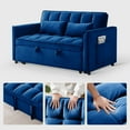 thumbnail image 5 of Vinform 55" 3 in 1 Convertible Sleeper Sofa Bed, Pull Out Loveseat Couch with Storage Pocket, Blue, 5 of 6