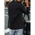 thumbnail image 6 of Women'S Fall Utility Jacket - Stand Collar, Solid Color, Loose Fit, Zipper Closure, and Multiple Pockets Black 5XL, 6 of 8