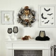 thumbnail image 5 of Nearly Natural 24in. Halloween Skull in Plaid Mesh Wreath, 5 of 5