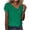 Green, variant on tarylea Women's Boho Blouses Eyelet Petal Short Sleeve Slant Neck Button Decor Dressy Casual Beach Vacation Tops
