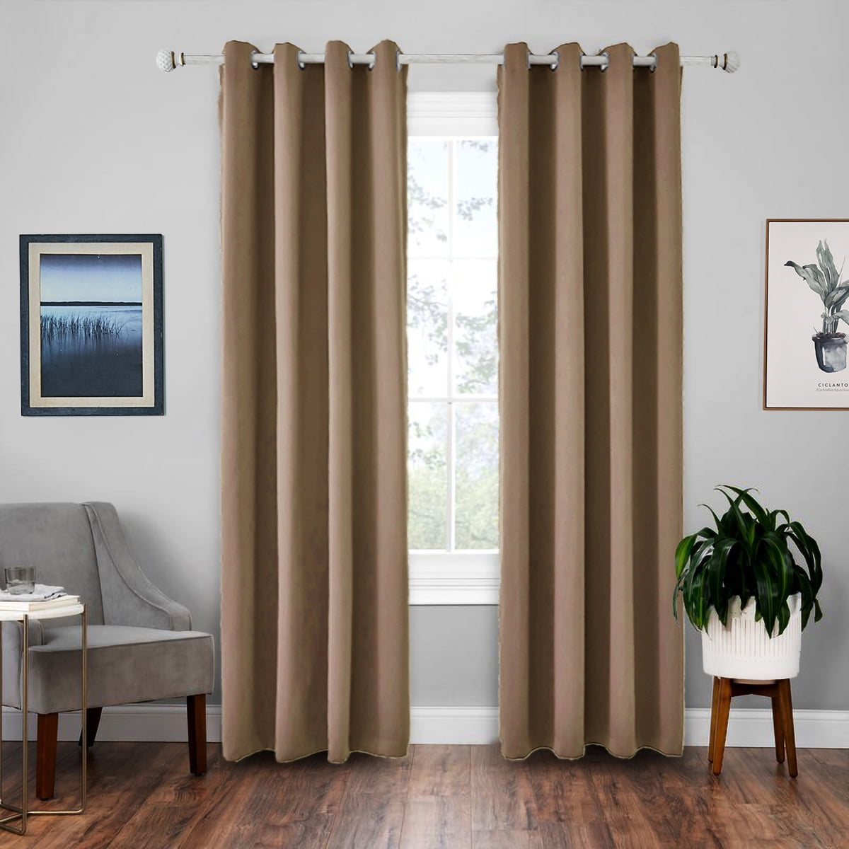 1 Panel Grommet Top Blackout Curtains Window Treatment Thermal Insulated 