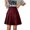 Wine, variant on Women's Tennis Skirts Summer Lady Fashionable High Waisted Mid Length Solid Pleated Half Skirt Red L