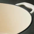 thumbnail image 3 of Tramontina Bestow 5.5-Quart Enameled Cast Iron Round Dutch Oven with Lid, Latte with Gold Knob, Oven-Safe, 3 of 6