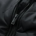 thumbnail image 3 of Wyobmus Men's Winter Jacket Plain Fleece Lined Thick Work Padded Jacket Warm Cargo Jackets Black, 3 of 8