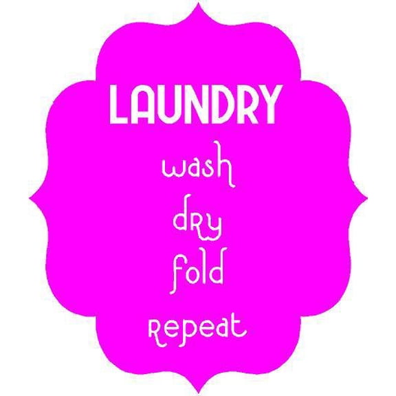 Laundry Room Quote for Wall - "Wash Dry Fold Repeat" Vinyl Decal | Home Decor - 20"x15"