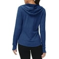 thumbnail image 3 of Shiqi Veste à Capuche Protection Solaire UPF 50+ pour Femmes Fermeture Éclair Complète Manches Longues Légère Randonnée Sports de Plein Air, 3 of 4