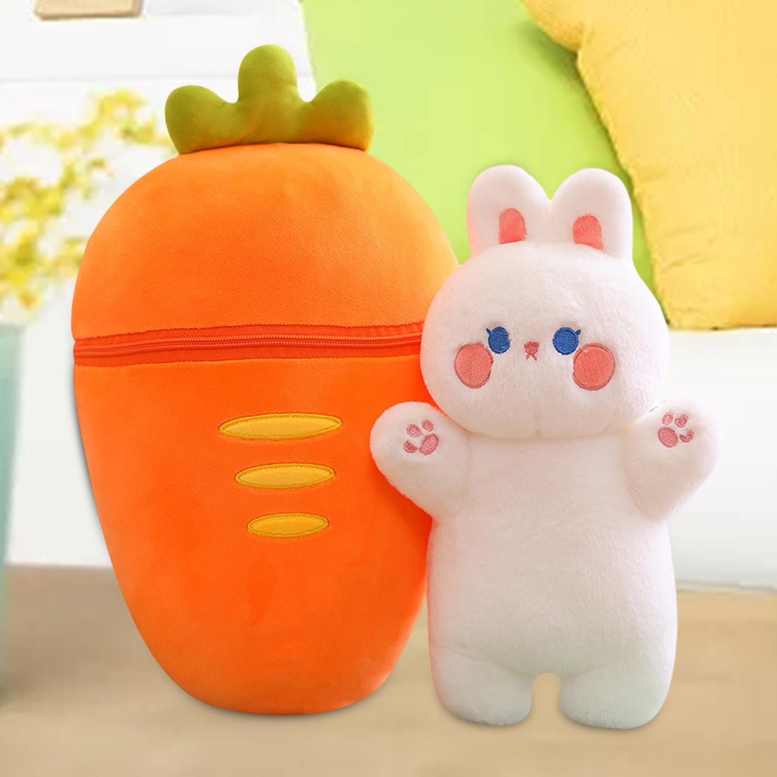 LeeQinersw Carrot Pillow Stuffed Animal Novelty Stuffed Doll Toy Zip up Carrot Hideaway for 40cm Rabbit