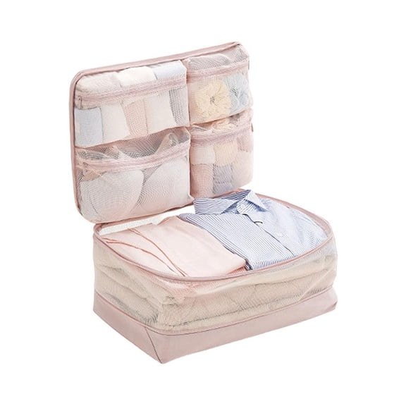5-in-1 Compression Packing Cube, Hanging Luggage Organizer with 4 Compartments for Clothes and Underwear, Machine Washable Travel Suitcase Accessories 2026 New